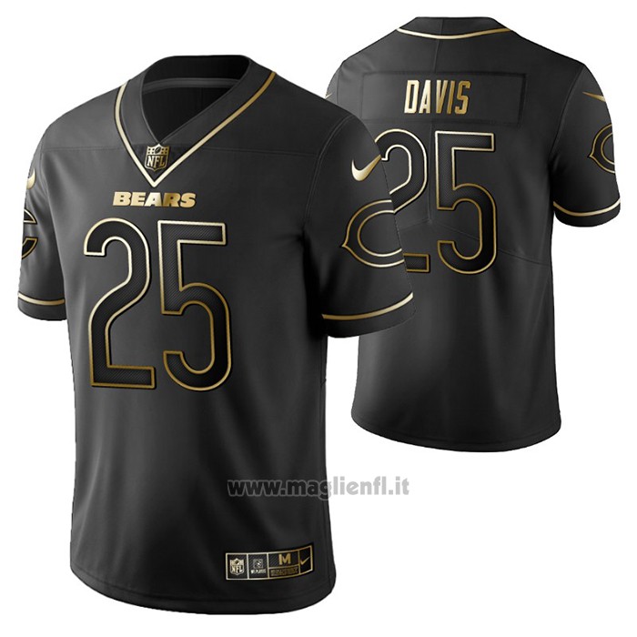 Maglia NFL Limited Chicago Bears Mike Davis Golden Edition Nero
